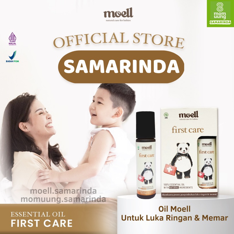 MOELL Natural Essential OIL Bye STUFFYNOSE / TUMMYWIND / CALMME / FITME / FIRSTCARE/ BUGBITES / BPOM / MomUung MOELL Samarinda Smd Mom Uung Balikpapan Banjarbaru Banjarmasin Cessa