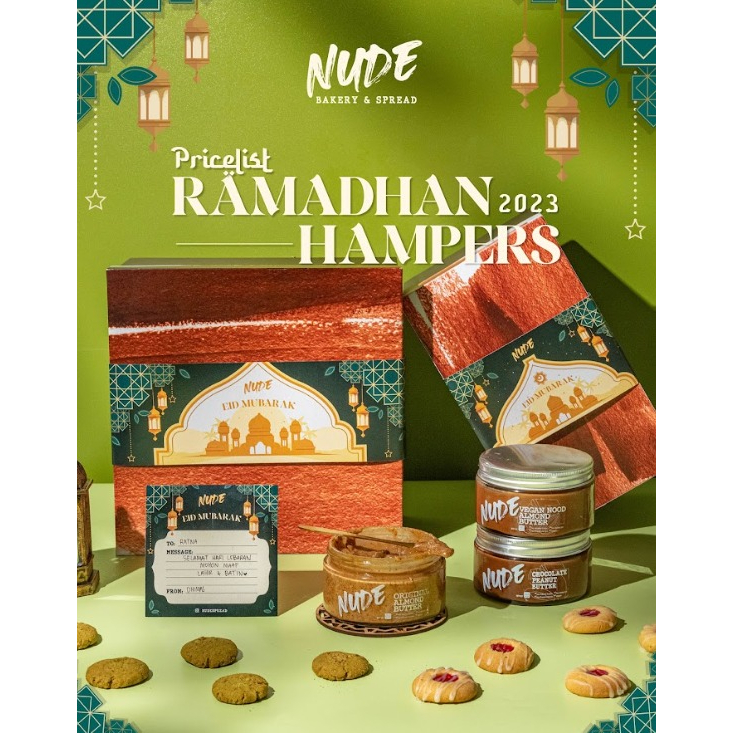

Idul Fitri Gift Set A - NUDE Spread & cookies - Vegan / Diet / Hampers Idul Fitri