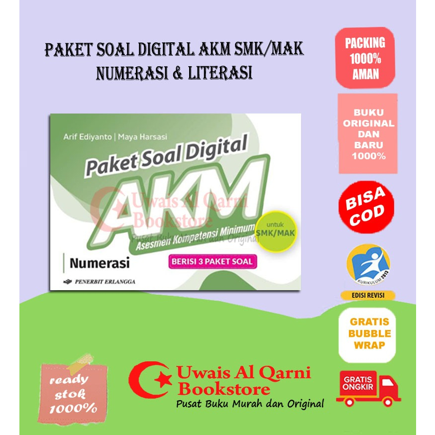 ORIGINAL PAKET SOAL DIGITAL AKM LITERASI & NUMERASI SMK/MAK - ERLANGGA