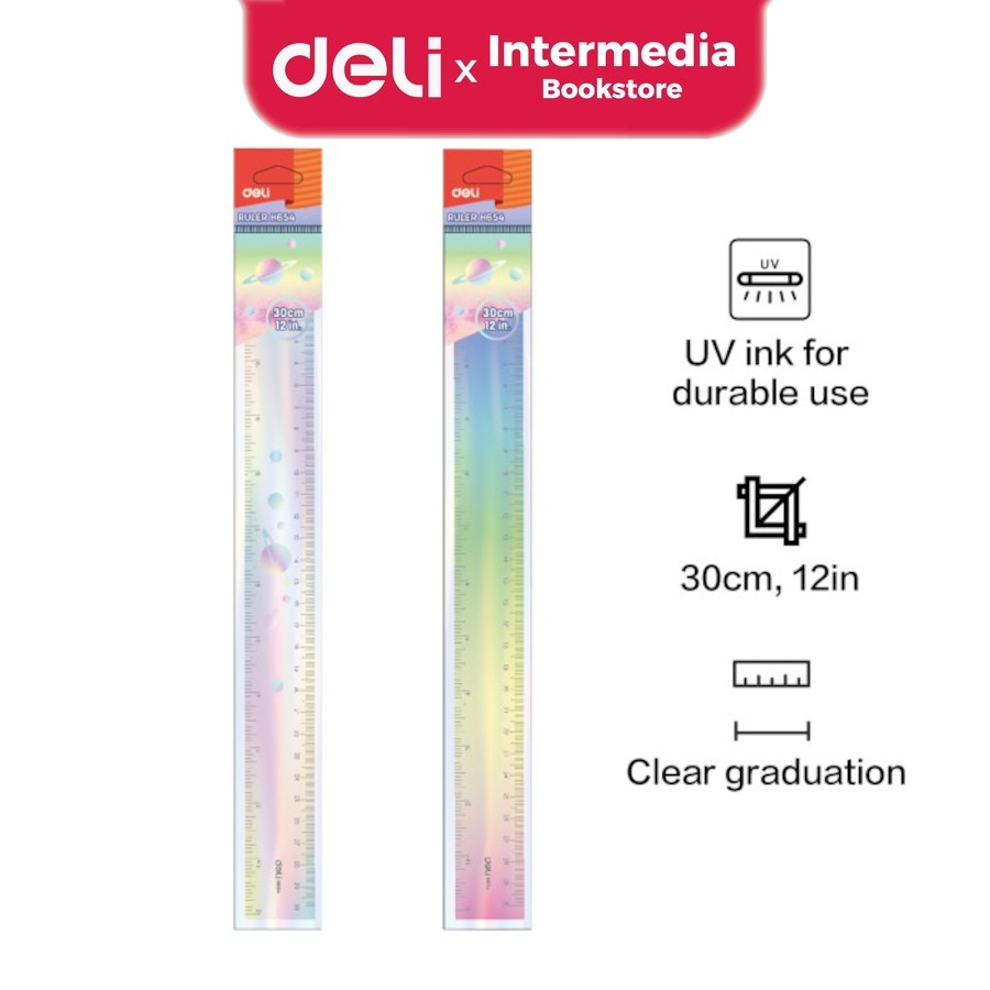 

Deli EH654 Penggaris 30 cm, 12 inch tidak mudah patah & Tahan Lama