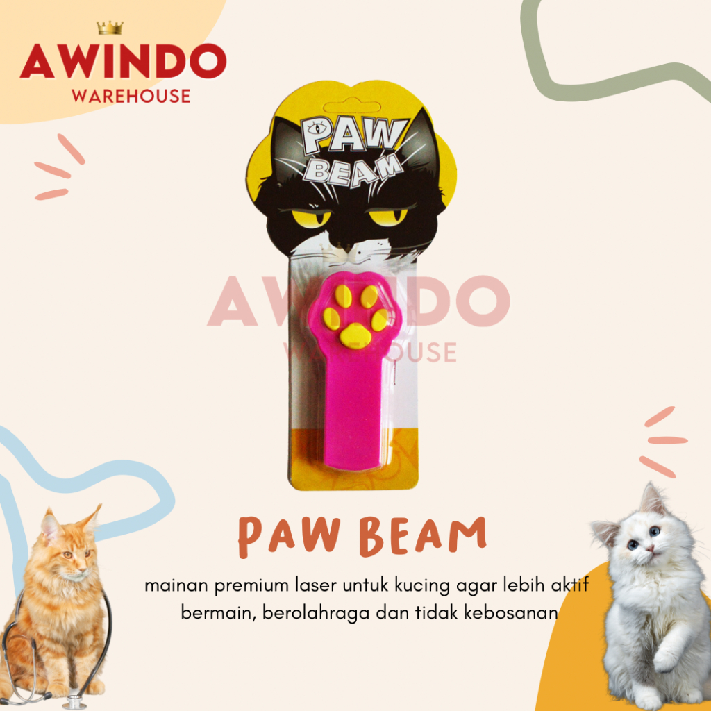 PAW BEAM - Mainan Premium Kucing Senter Laser Pointer Cat Toy Chaser