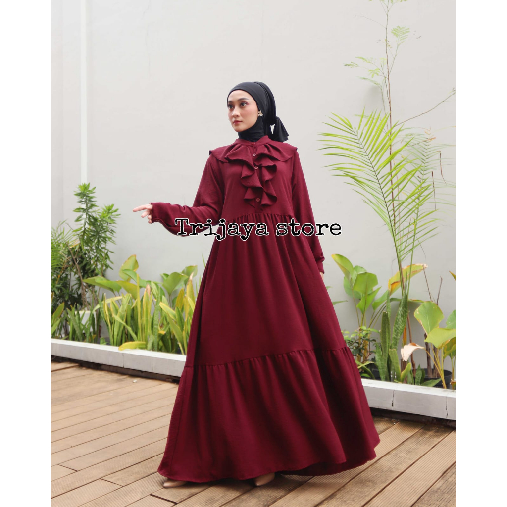 Trijaya . Gamis monalisa / gamis jumbo crinkle