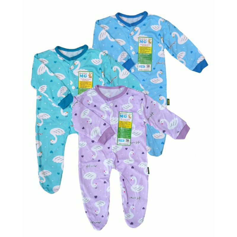 (3 Pc) Jumper Bayi Bodysuit E77 Newborn Pendek (0-6 Bulan) SNI Newborn Baju Kodok Jumper BODYSUIT