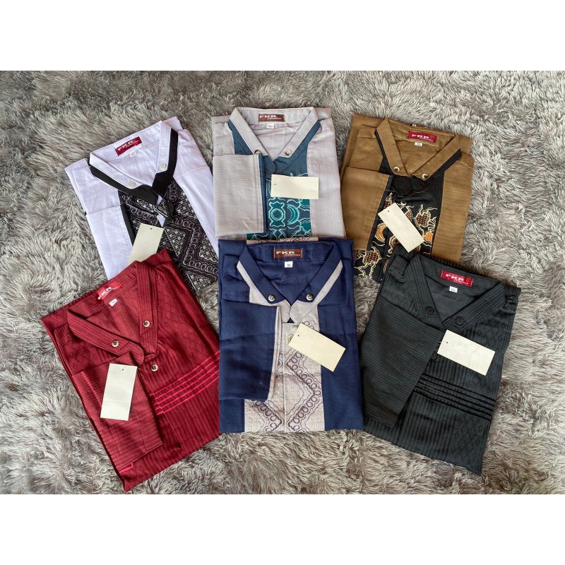 BAJU KOKO PRIA MODEL KELIR LENGAN PANJANG JUMBO XXL XL L M Bahan Katun Nyaman
