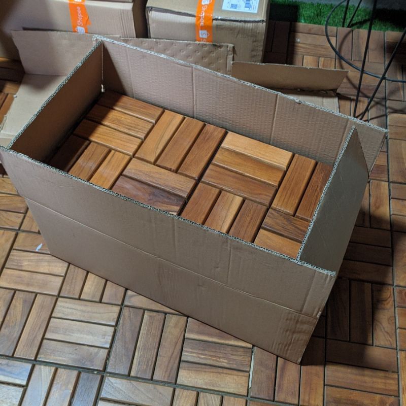 

Extra packing kardus tebal muat 20 pcs lantai kayu