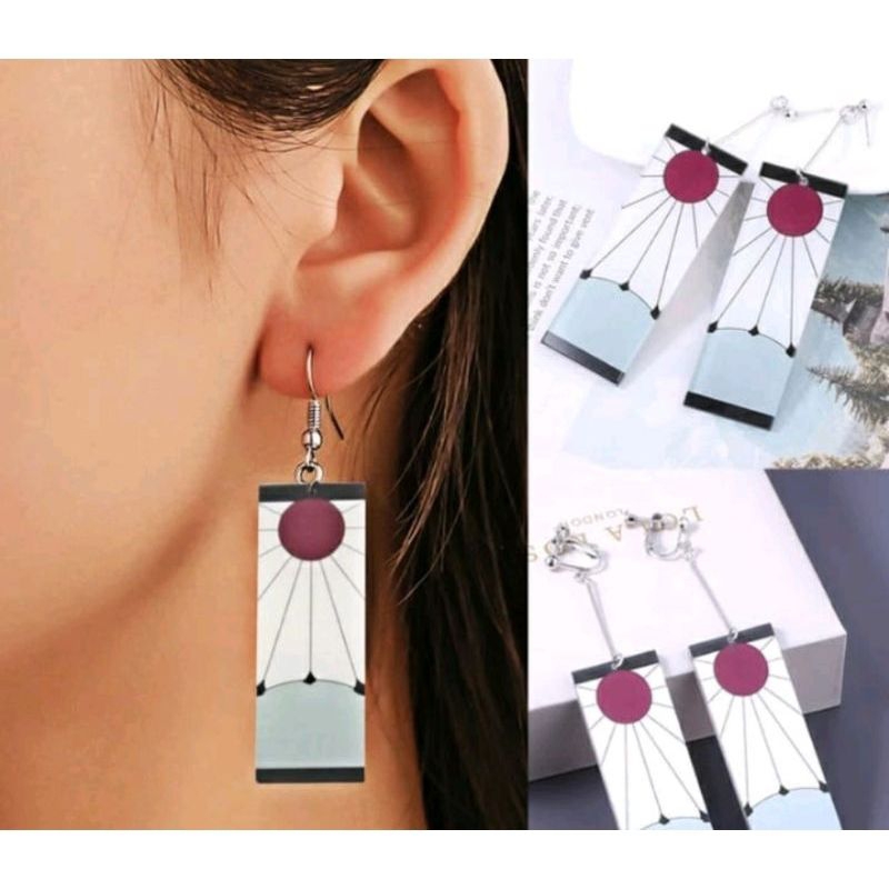 anting demon slayer anting / gantungan kunci kimetsu no yaiba tanjiro anime bahan akrilik