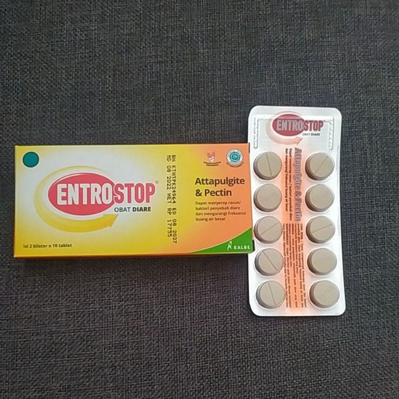ENTROSTOP TABLET - ENTRO STOP Obat Sakit Perut Diare Mencret BAB Cair,isi 10 tablet