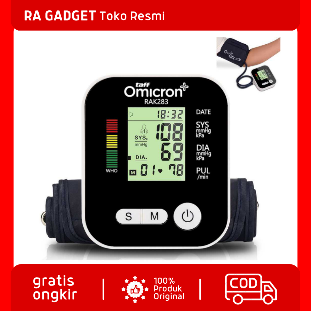 Pengukur Tekanan Darah Tensi Digital with Voice Suara / Alat Ukur Pengukur Cek Tes Tekanan Darah Tin