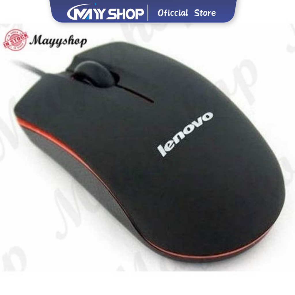 Lenovo M20 mouse gaming laptop pc  kabel murah wired usb original 3D optical/USB mini mouse M20 Warna-Hitam/