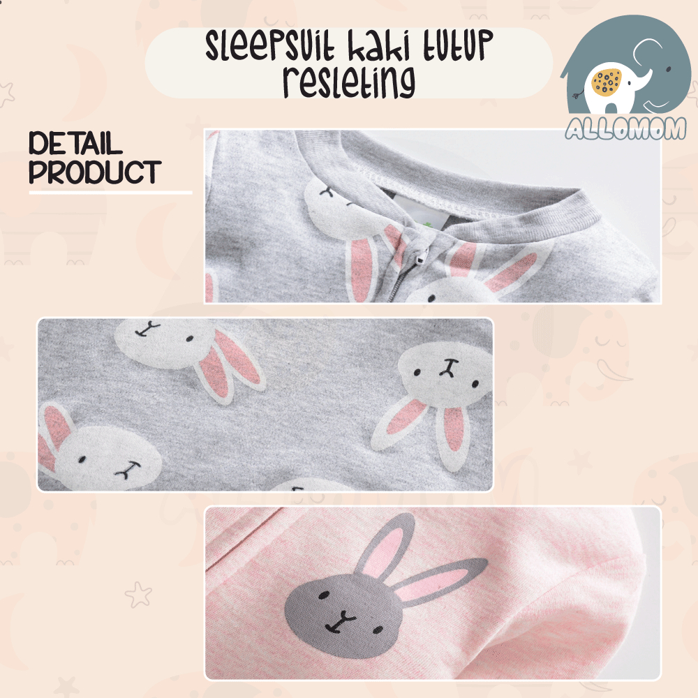 Premium Sleepsuit Baby Baju Tidur Bayi / Anak Cewek Cowok Material Katun 100%