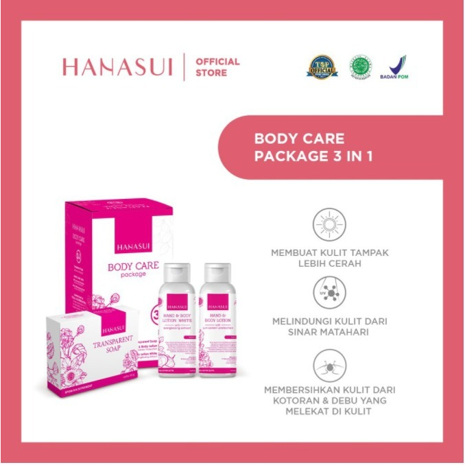 Hanasui Body Care Package 3in1 Menghilangkan Flek di Tubuh Original 100 % BPOM