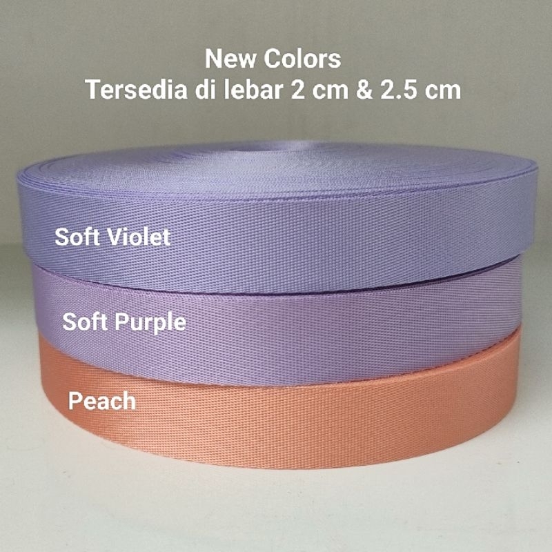 Webbing 2.5 cm Nylon Polos ketebalan 0.6mm (meteran)