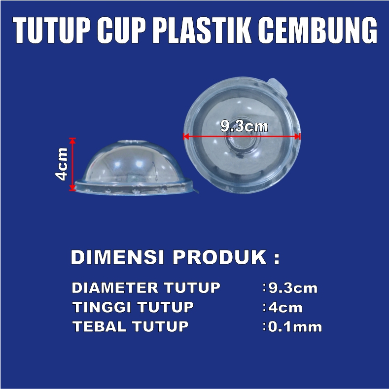 Lid Tutup Cembung Per Pack Untuk Gelas Plastik Oz Oval Rata Murah