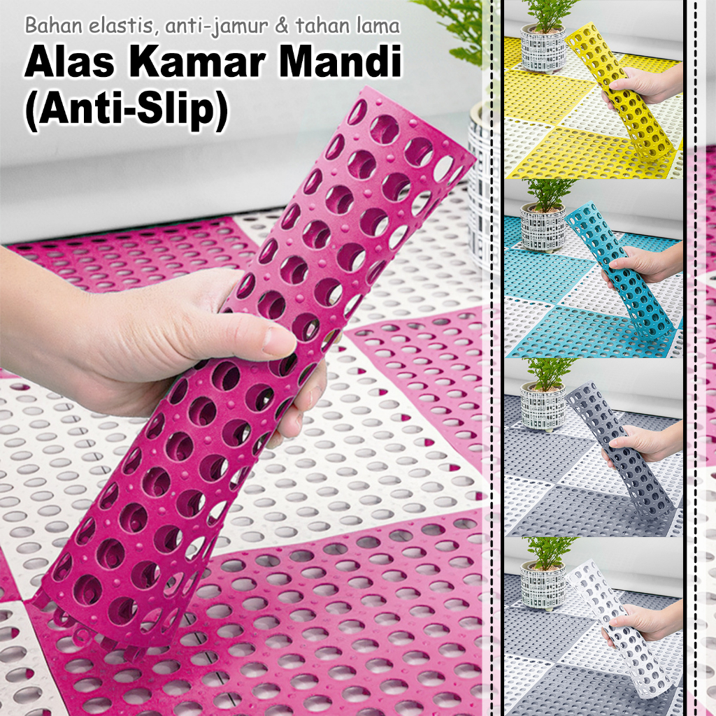 Termurah !! Keset Lantai Anti Slip Polkadot Dapur Mat Non-Slip /  Karpet Kamar Mandi Anti Licin 30x30CM - D7A1