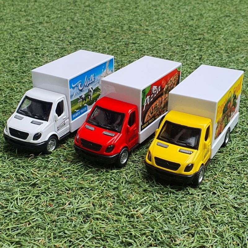 Mainan Diecast Mobil Truk Box Die-cast Metal Modern city Miniatur Mobil Mobilan Truks Box