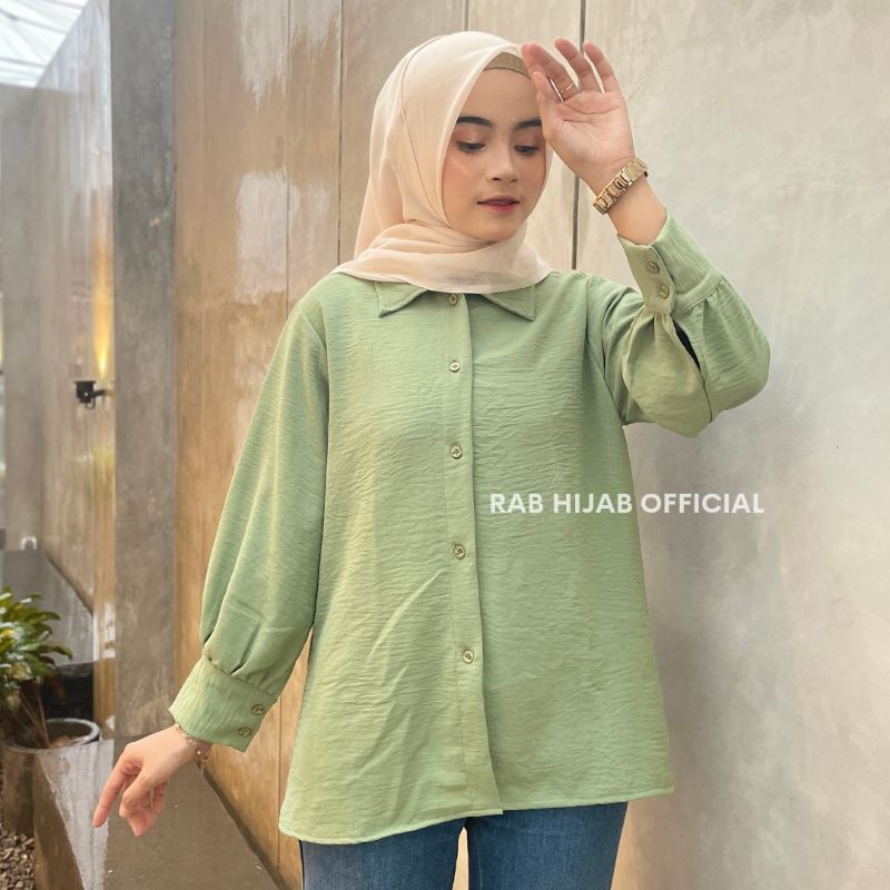 Kintan Blouse Atasan Kemeja Basic Polos Wanita Crinkle Airflow Premium