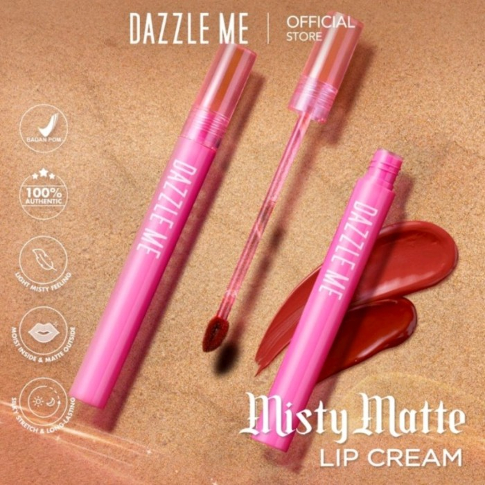 DAZZLE ME MISTY MATTE LIP CREAM SILKY KISS LIP MATTE NON STICKY 12 JAM