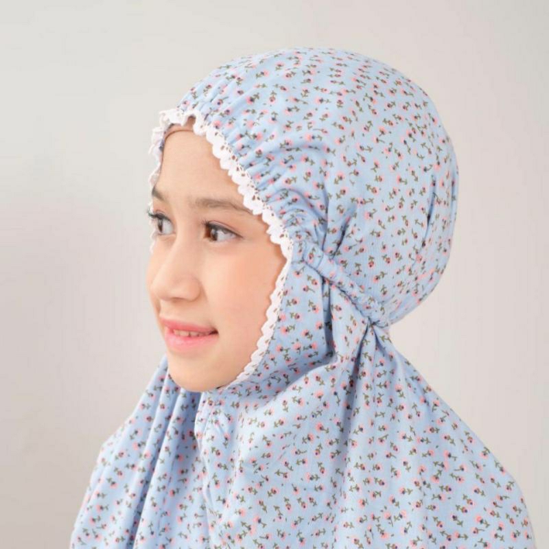 Mukena Katun jepang zlassica ditsy baby blue couple