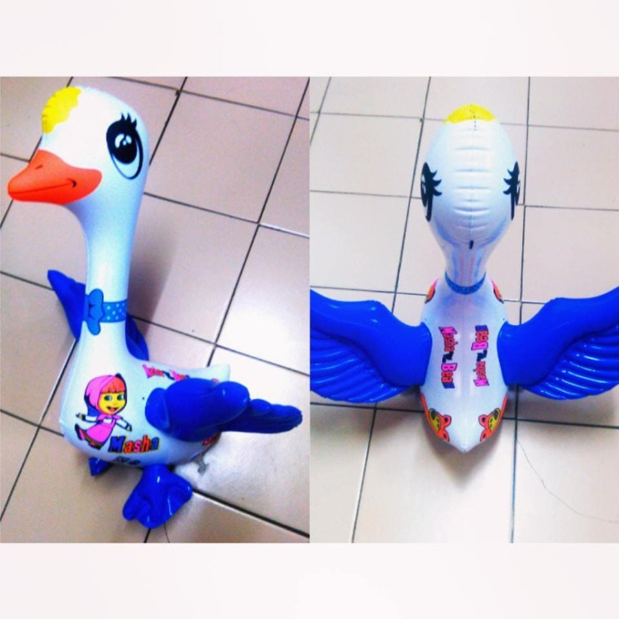 Mainan Anak Balon Tiup Karakter Bebek Peking Besar Motif Marsha SNI Premium PVC Best Quality