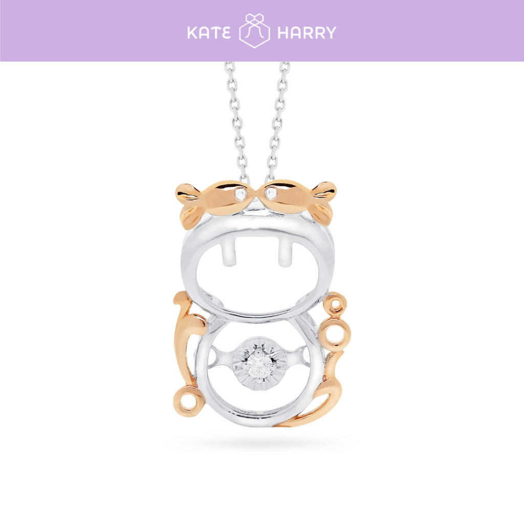 Kate Harry Jewellery - Liontin Anak Berlian Eropa Emas Two Tone Gold Zodiac Pisces