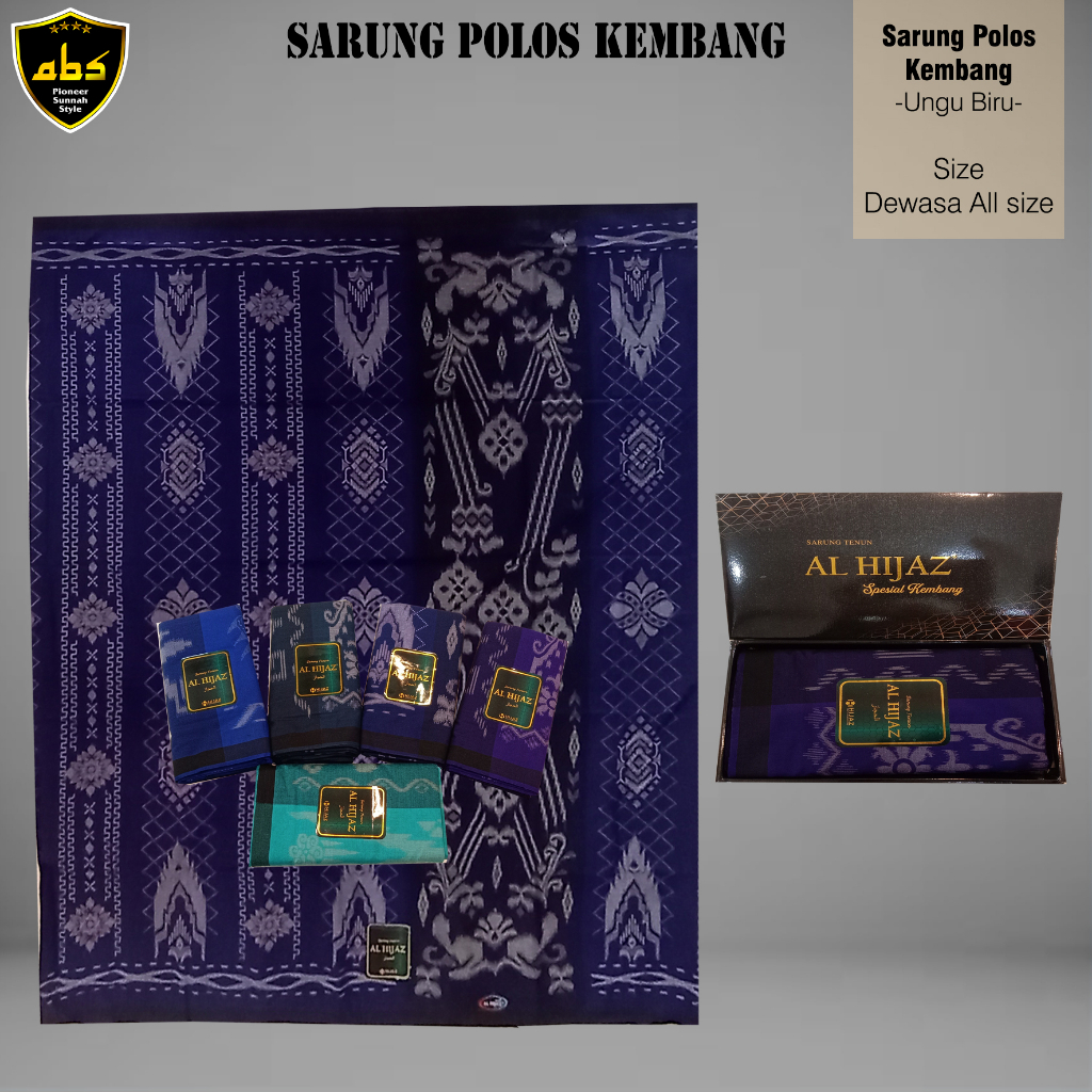 Sarung Tenun Halus Al Hijaz Spesial Motif Warna Polos Kembang Perlengkapan Sholat Pria Wanita Dewasa