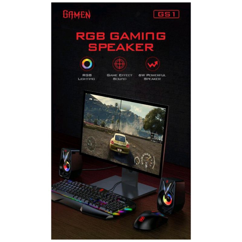 Speaker RGB Laptop/PC/Gaming Full BASS Gamen GS1