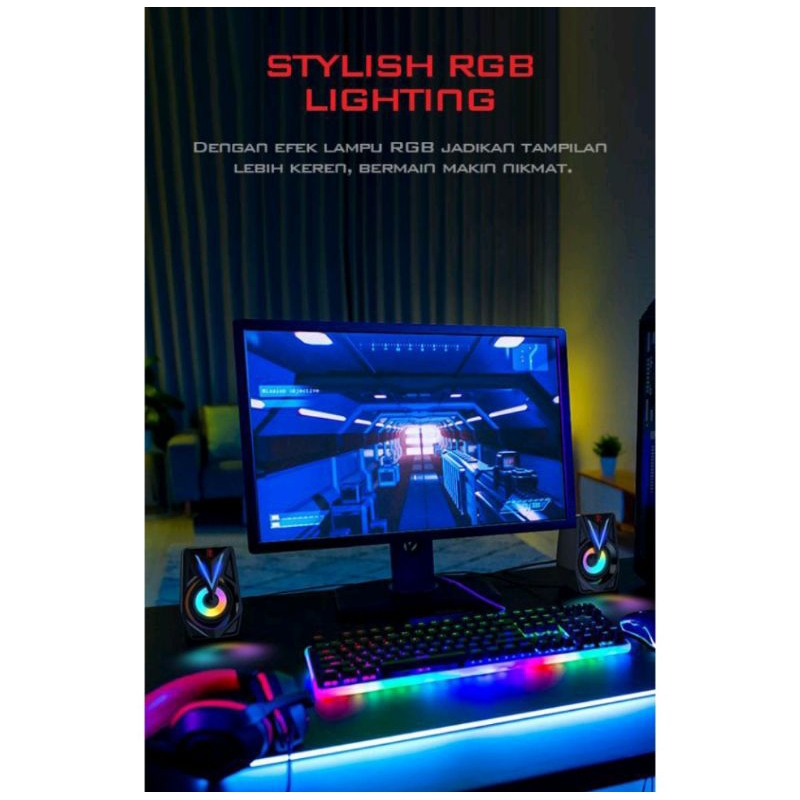 Speaker RGB Laptop/PC/Gaming Full BASS Gamen GS1
