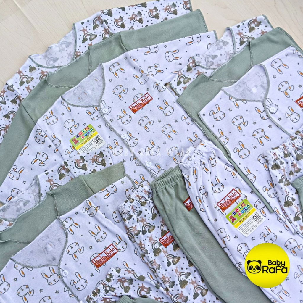 Serian Hijau - 18 PCS Paket Lahiran Setelan Baju Bayi Celana Bayi Baru Lahir Gift Set Baby merk SNI Bolo - Bolo SERIAN HIJAU