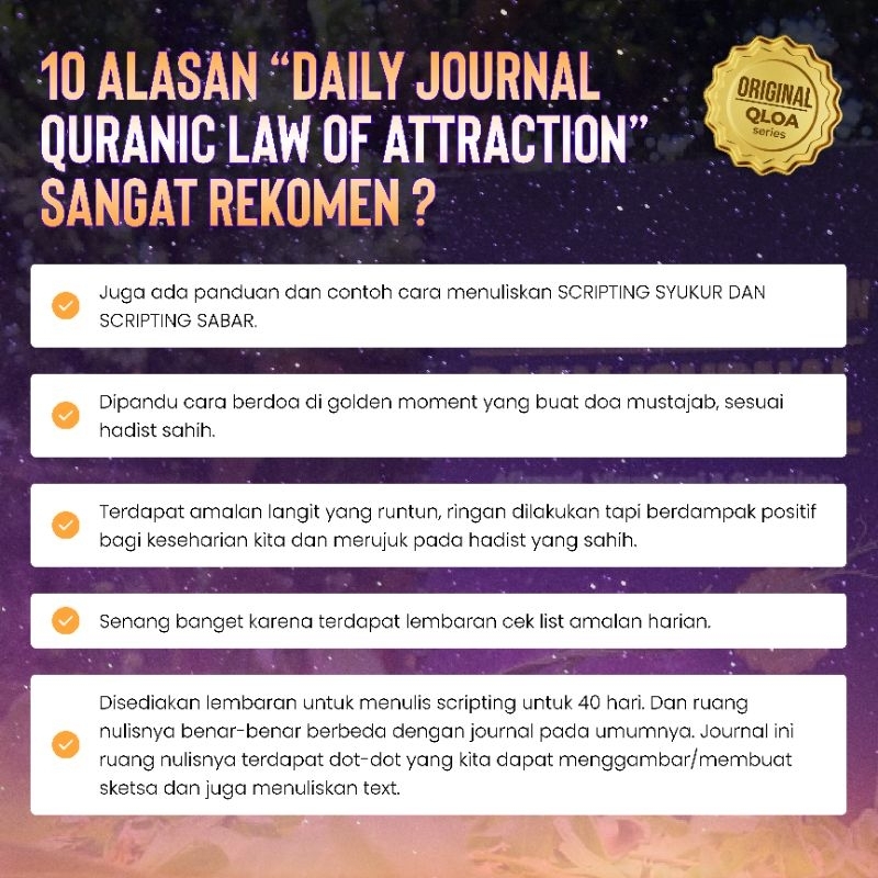 

mh Buku Daily Journal Quranic Law of Attraction Scripting, Afirmasi, Visualisasi Dengan Doa, Syukur,