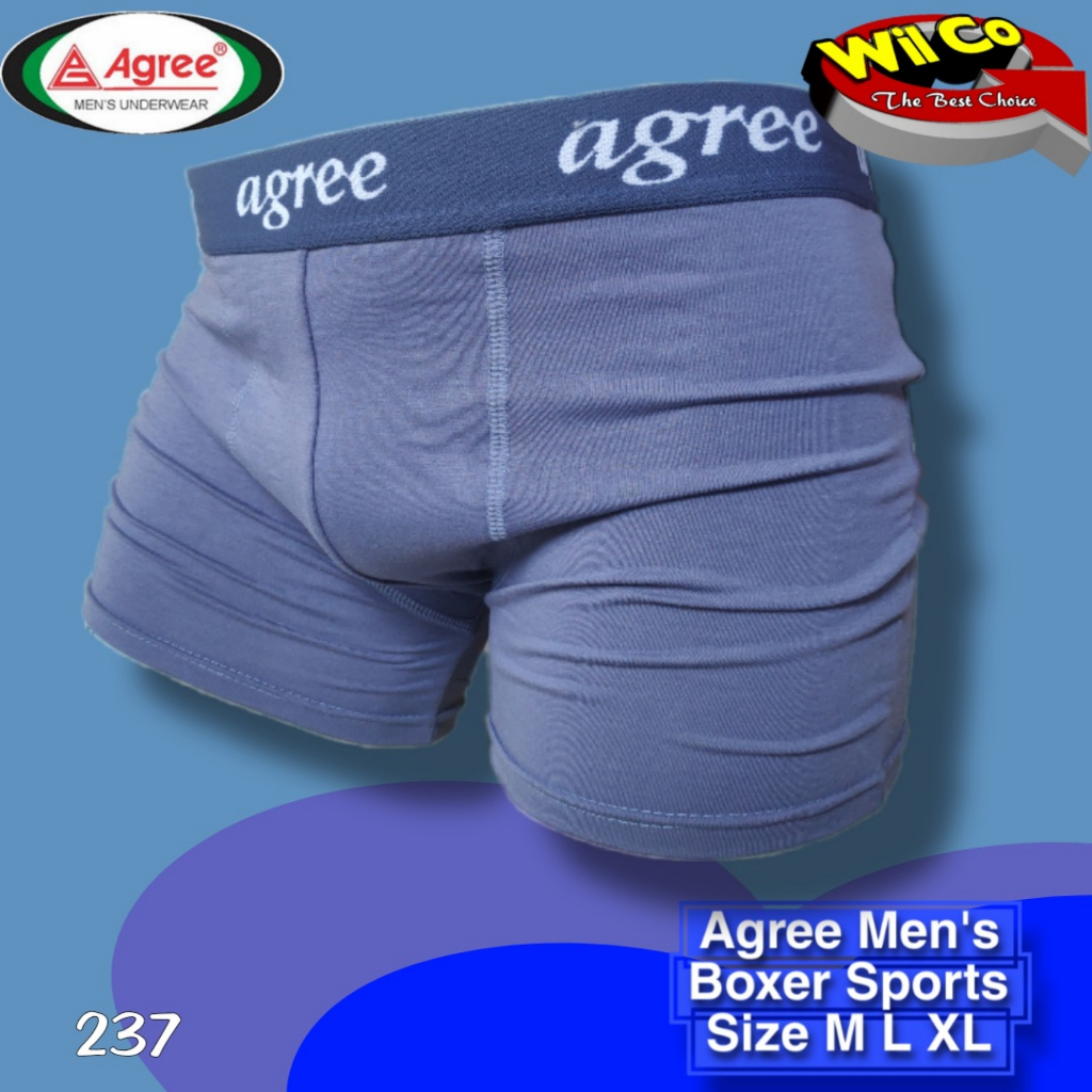 K237T - (PER 1 BOX ISI 3 Pcs) CELANA DALAM PRIA BOXER AGREE SIZE M - XL