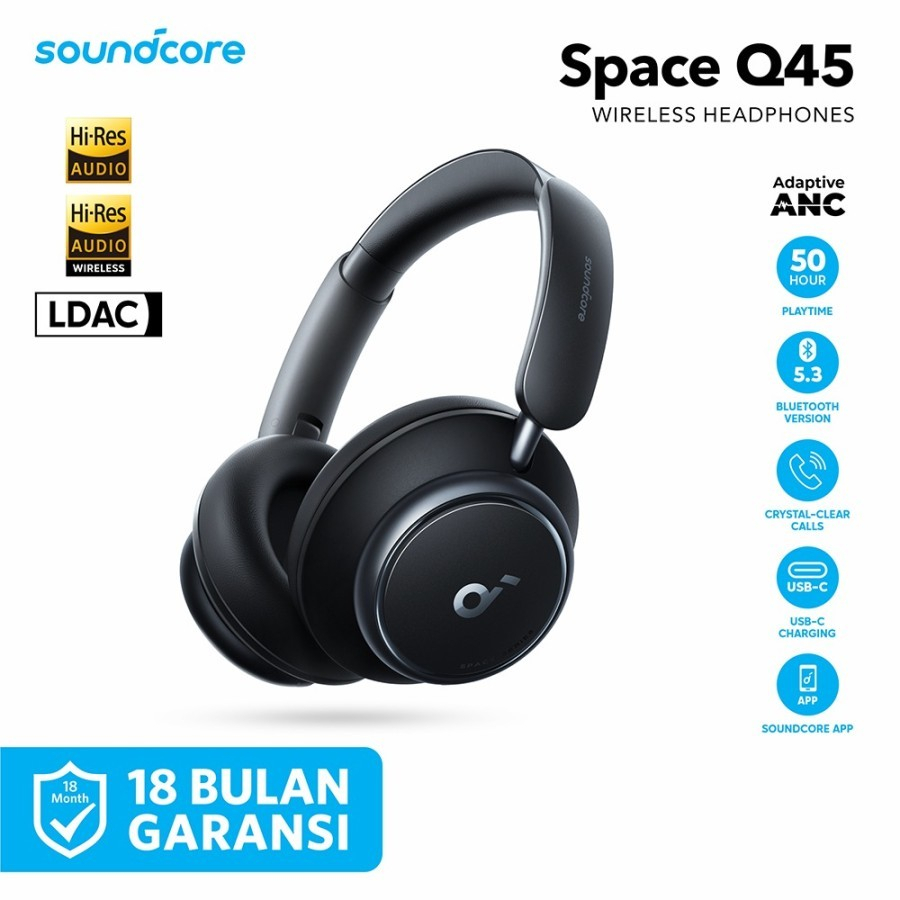 Anker SoundCore Space Q45 Headphone Bluetooth Adaptive ANC - A3040