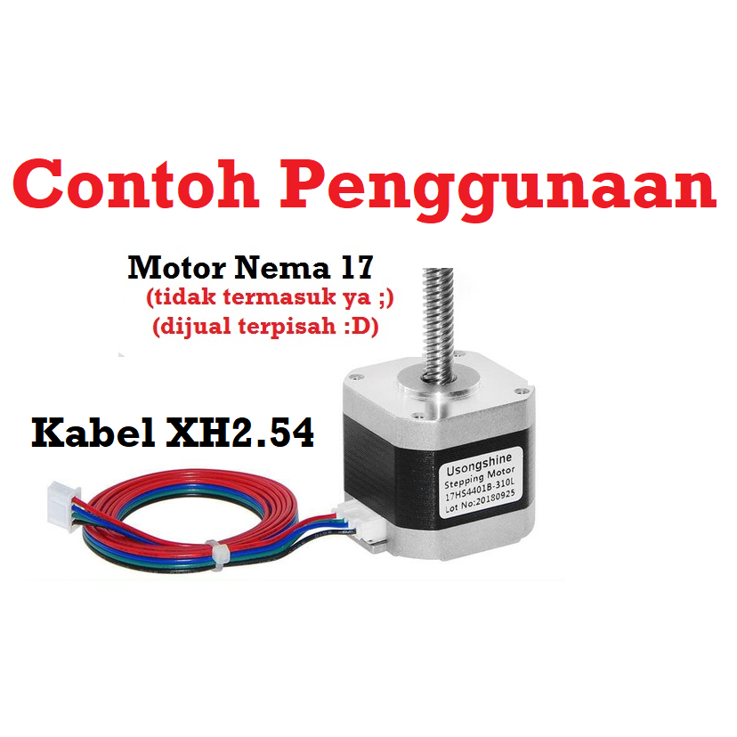 [HAEBOT] Kabel Stepper Cable Nema 17 Motor 1000mm 4 Pin 6 Pin XH2.54 26 AWG CNC 3D Printer Konektor Socket Bipolar 4 Kabel Terminal DIY Mesin Arduino A498