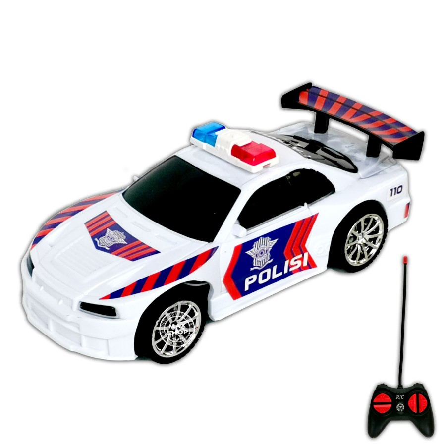 Mainan Remote Control Mobil Polisi RC Car Police Mini Nyala Lampu