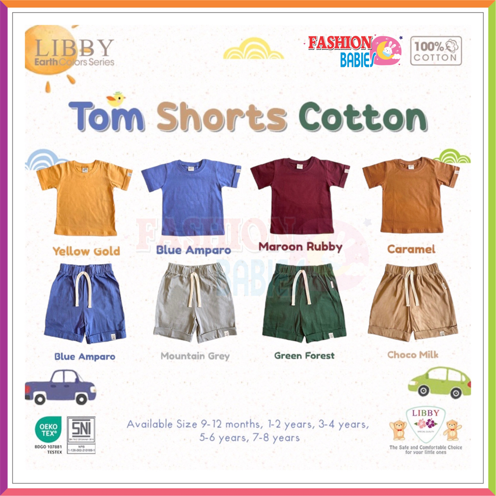 LIBBY BASIC TEE &amp; TOM SHORT COTTON EARTH COLOUR SERIES ❤ Fashionbabies ❤