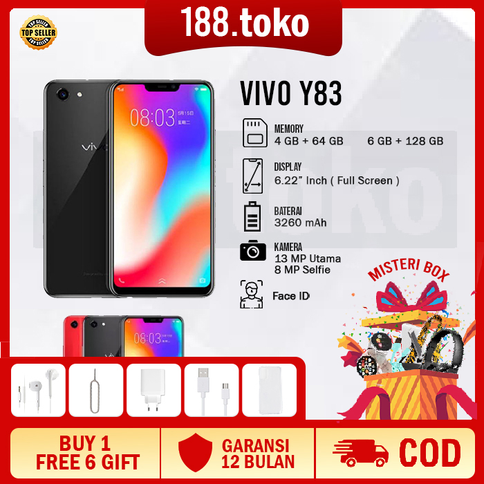 Hp VIVO Y83 Ram 6/128 6.22inch Garansi 1 Tahun Murah