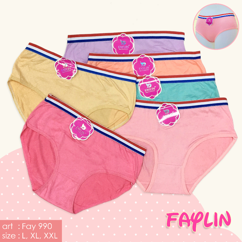 FAYLIN | Celana Dalam Wanita Polos / Karet Lebar / Size L, XL, XXL / art FAY 990