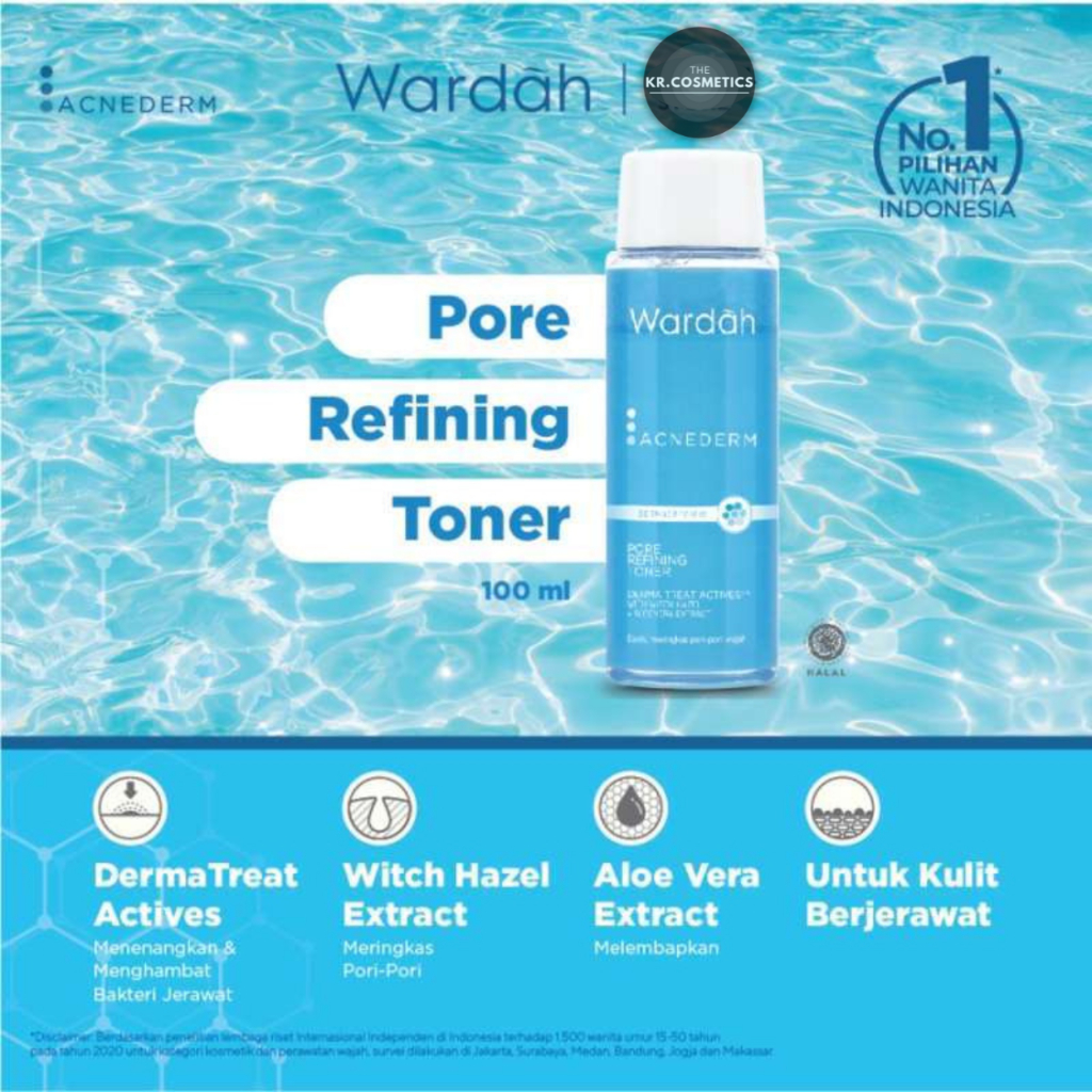 Wardah Acnederm Pore Refining Toner 100 ml Toner Jerawat dan Mencerahkan Kulit