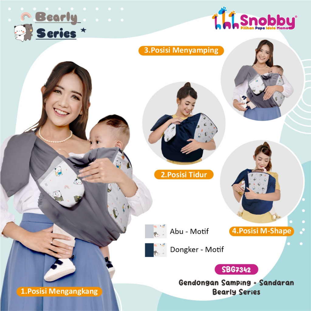 Snobby Gendongan Bayi Samping Cocok u/ Newborn + Sandaran Bearly Series - SBG 7342