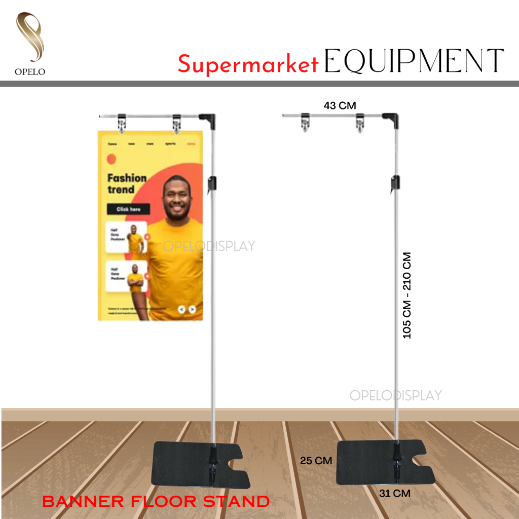 POSTER FLOOR STAND 200 CM DISPLAY STAND HARGA SUPERMARKET TINGGI