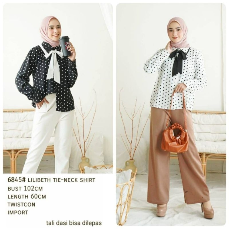 Lilibeth Tie neck Shirt Twistcon Import - Blouse Shirt - #FJ Blus