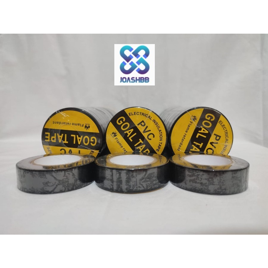 Lakban PVC Listrik 18mm x 17yard Hitam Goaltape