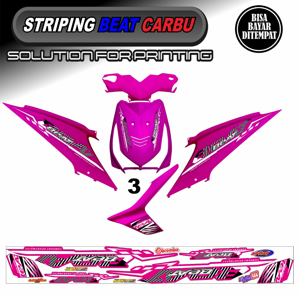 STRIPING VARIASI BEAT CARBU