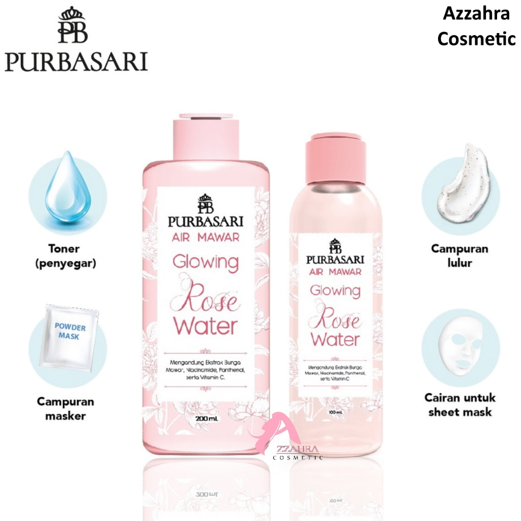 Purbasari Glowing Rose Water | Air Mawar 100ml 200ml