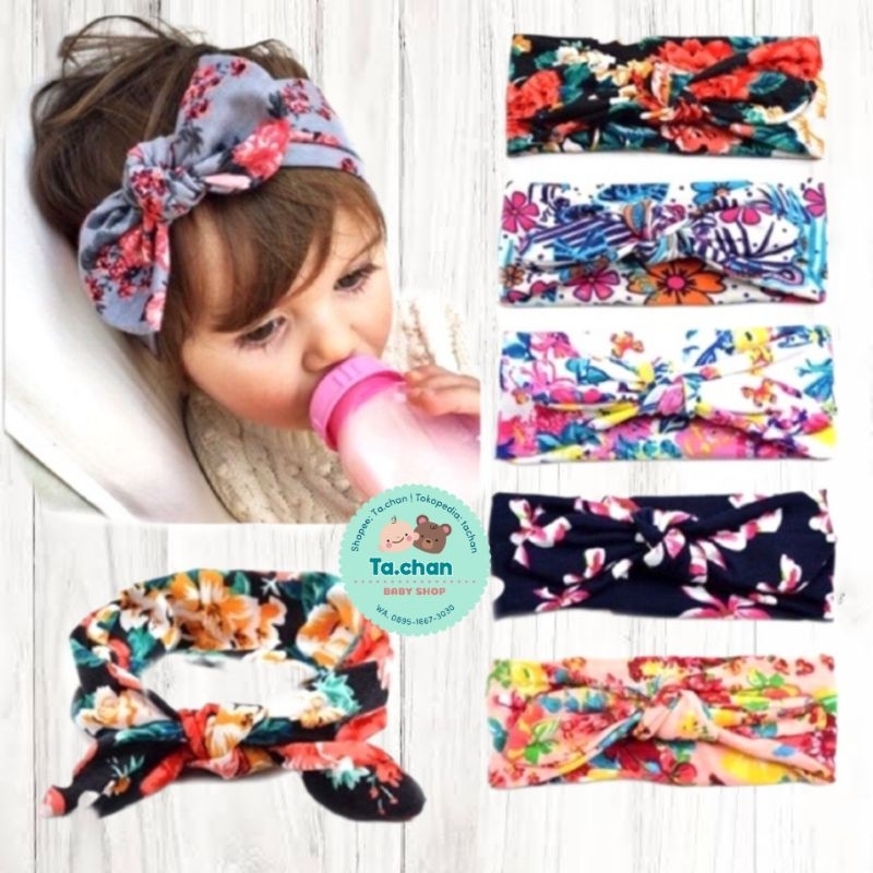 Bando Bayi Motif Bunga / Bandana motif/ bandana bayi / bandana bunga /kado bayi