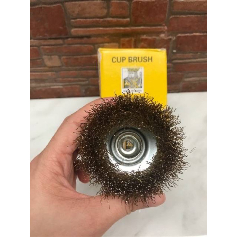 Sikat kawat kuningan 3” cup brush
