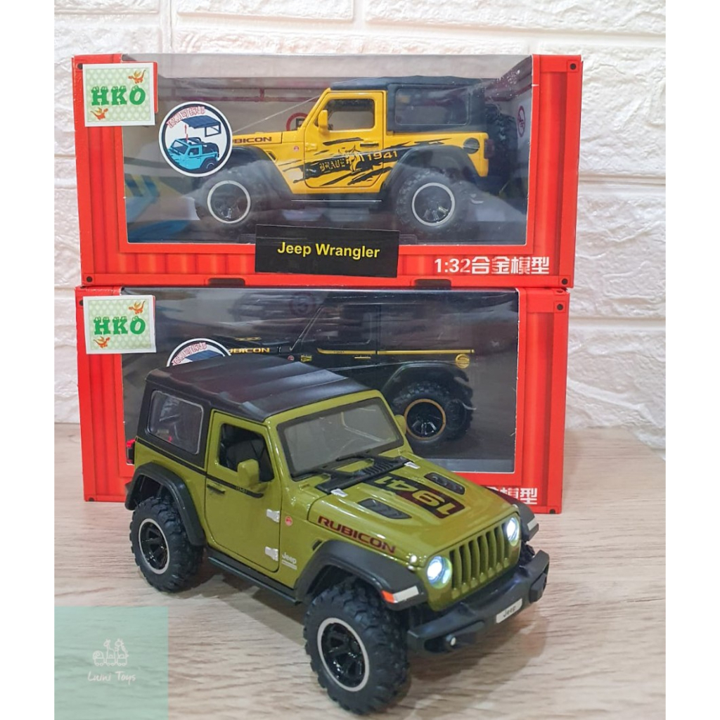 Diecast Mobil Jeep Wrangler Rubicon Pullback Lampu Suara Skala 1:32 --- CZ1
