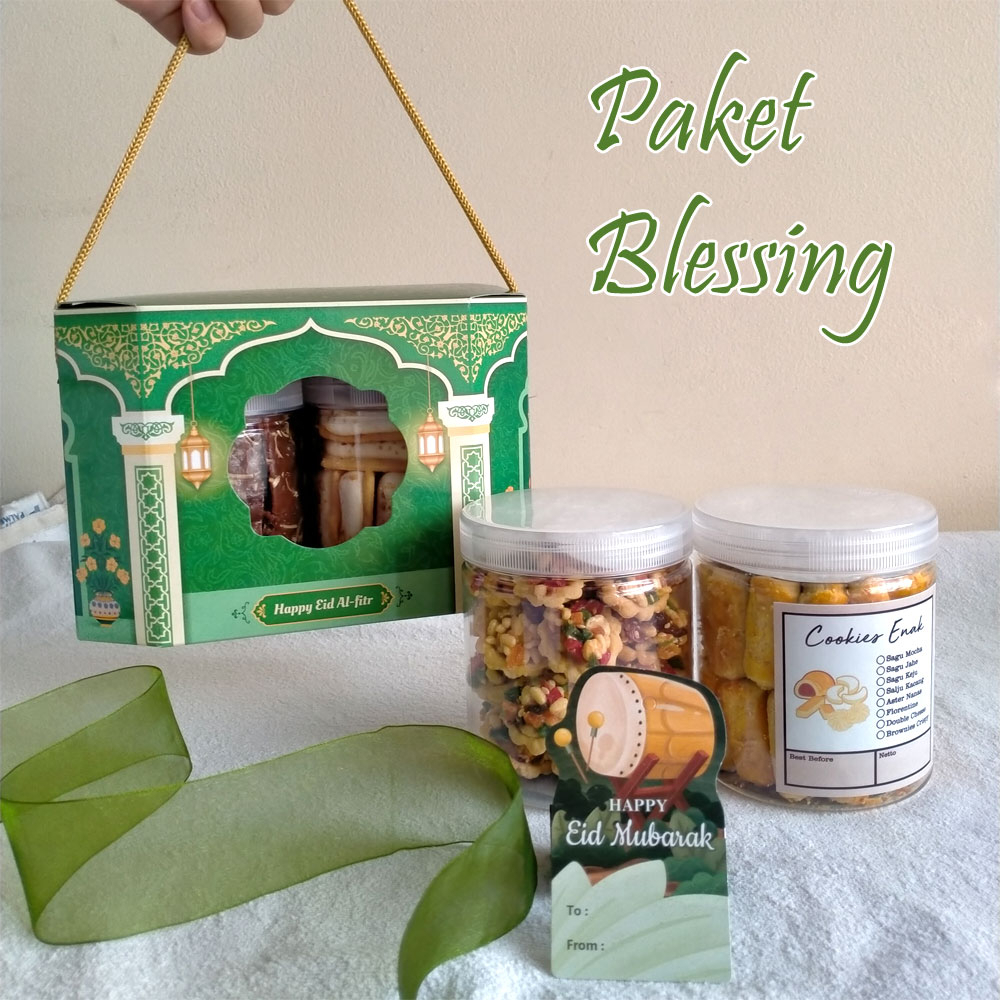 

Parcel Kue Kering Lebaran Hampers Idul Fitri Paket Blessing Isi 2 Macam Cookies Enak