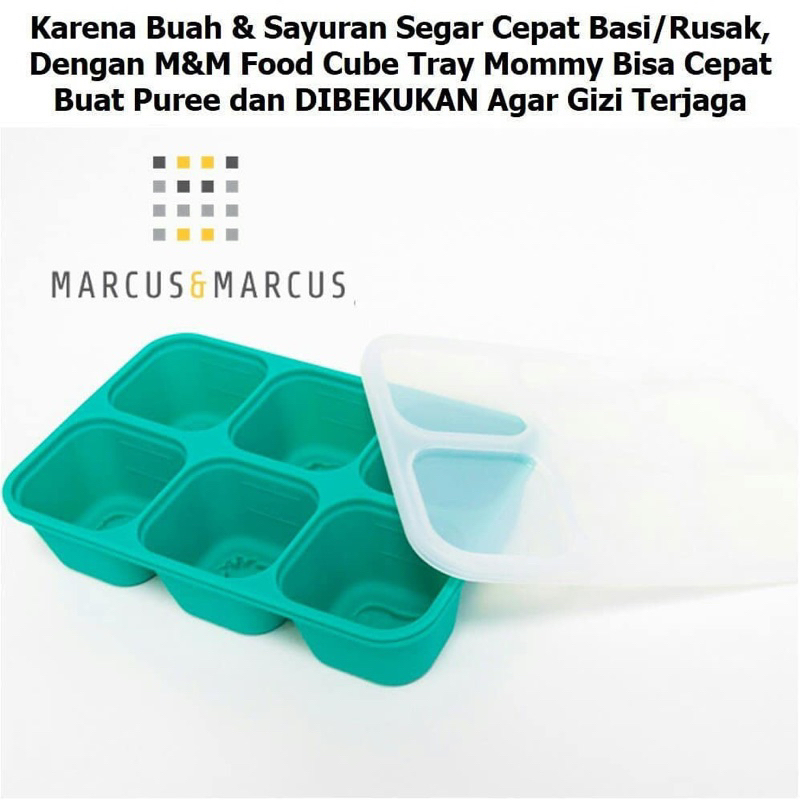 Marcus &amp; Marcus Food Cube Tray Multiportion Wadah Mpasi Kotak Mpasi