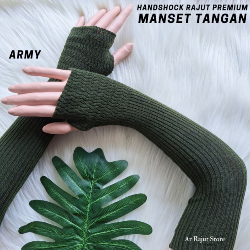 Handsock Tangan Jempol/ Manset Tangan Rajut Wanita