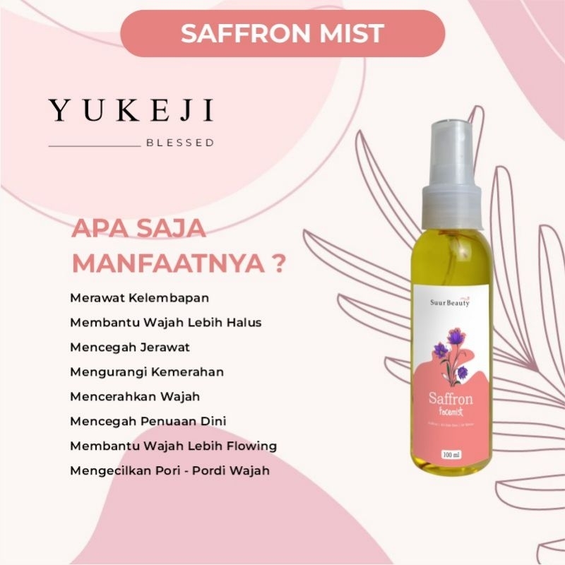 Saffron Face Mist Toner Setting Spray Wajah Water Face Mist Penghilang Jerawat